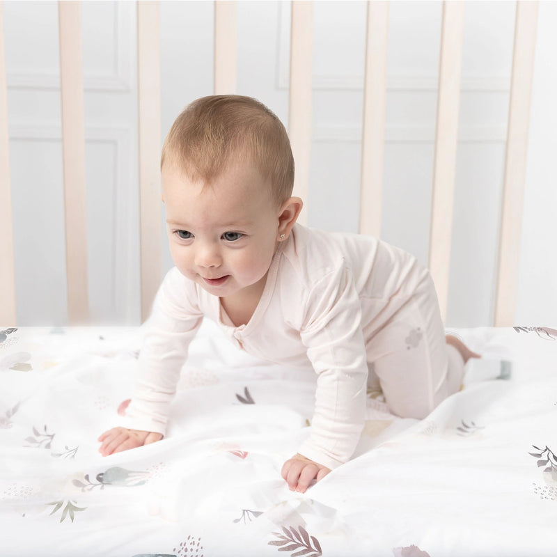 Drap contour pour lit de bébé percale - Floral