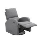 Fauteuil Berçant Pivotant Manuel avec port USB - Gris pâle