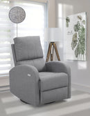 Fauteuil Berçant Pivotant Électrique avec port USB - Gris pâle
