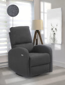 Fauteuil Berçant Pivotant Électrique avec port USB - Gris foncé