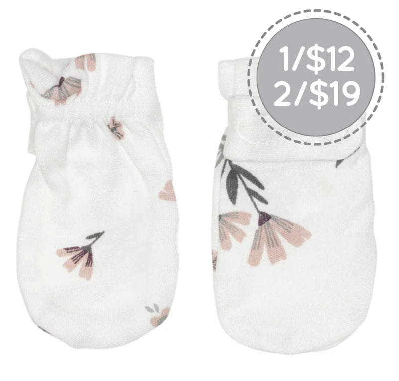 Mitaines en bambou - Fleurs aquarelle