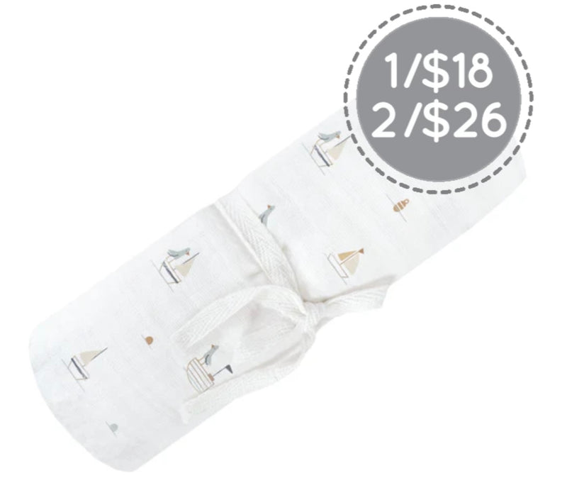 Couverture mousseline de coton - Bateaux