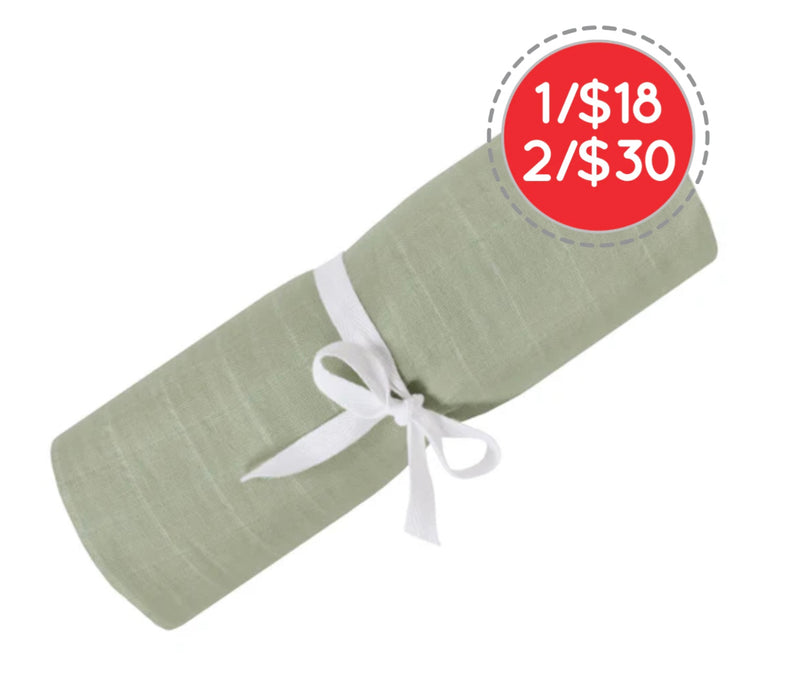 Couverture mousseline de coton - Kaki