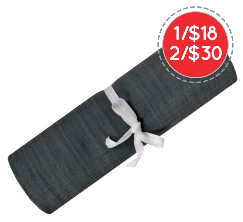 Couverture mousseline de coton - Charcoal