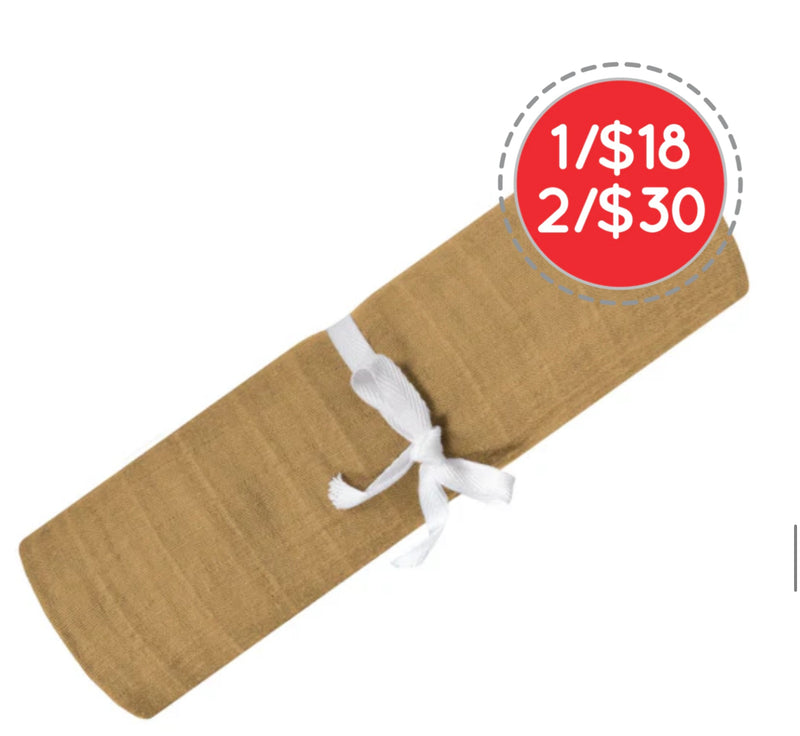 Couverture mousseline de coton - Miel