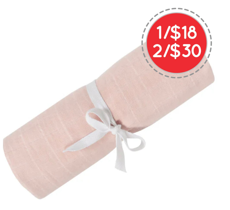 Couverture mousseline de coton - Rose