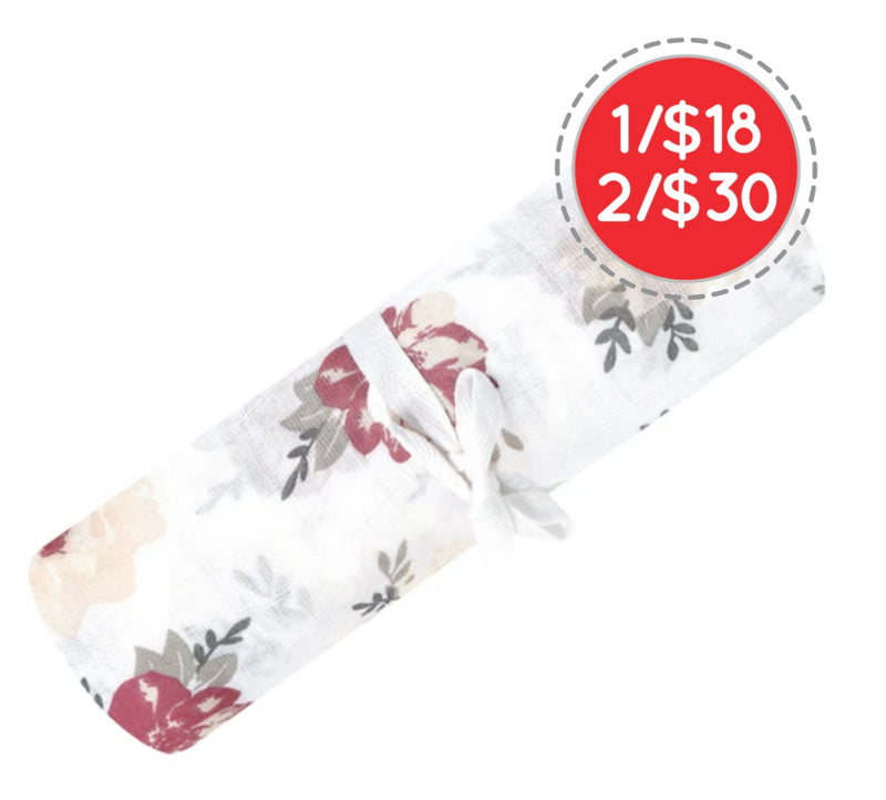 Couverture mousseline de coton - Roses