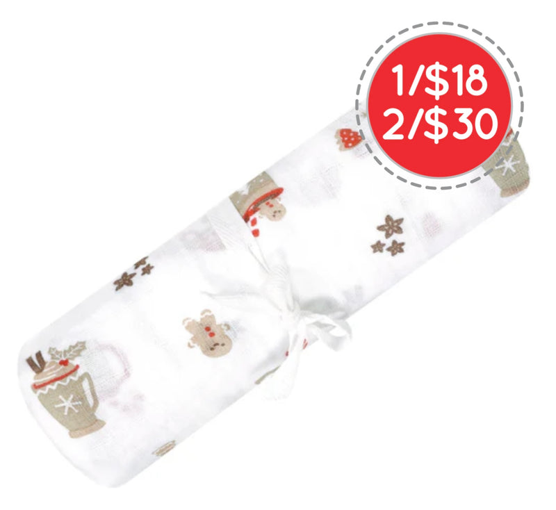 Couverture mousseline de coton - Gâteries de Noël