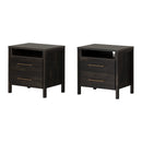 Ensemble de 2 tables de chevet Gravity - Noir antiqué