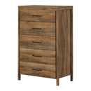 Commode 5 tiroirs Gravity - Naturel mango