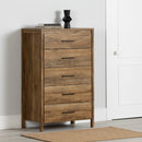 Commode 5 tiroirs Gravity - Naturel mango