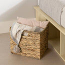 Lit avec paniers de rangement en osier inclus king 76 ‘’ Avilla - Chêne blanchi