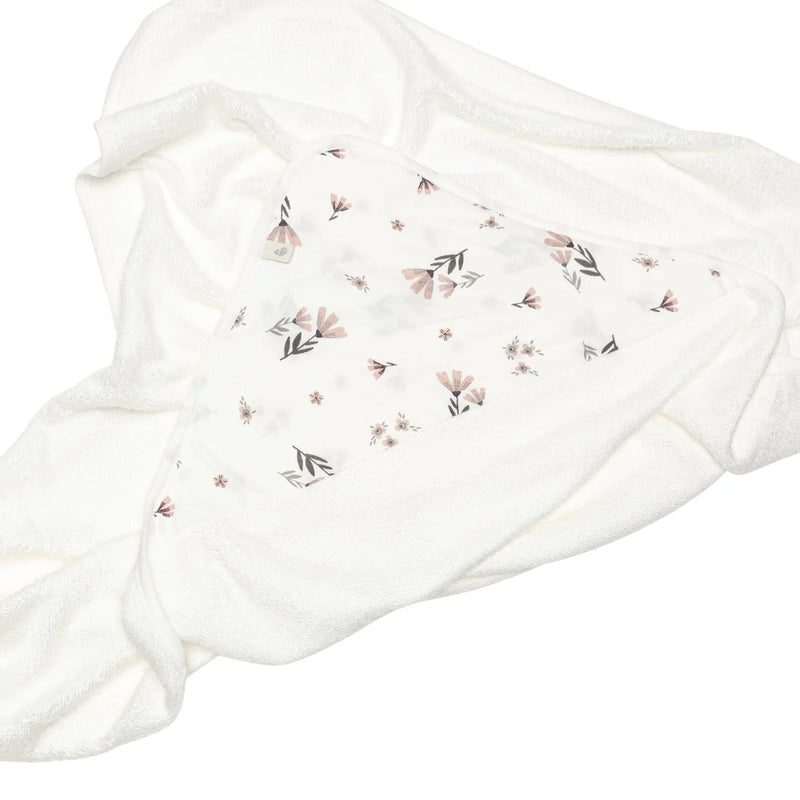 Serviette à capuchon en bambou - Fleurs aquarelle