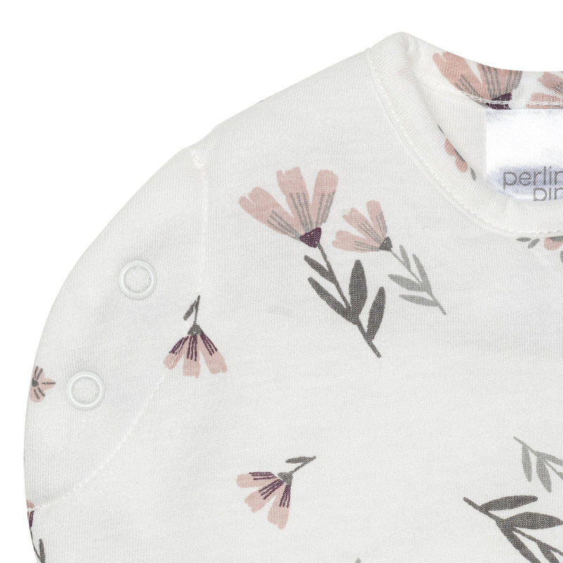 Sac de nuit nouveau-né en bambou - Fleurs aquarelle (1 tog)