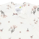 Sac de nuit nouveau-né en bambou - Fleurs aquarelle (1 tog)