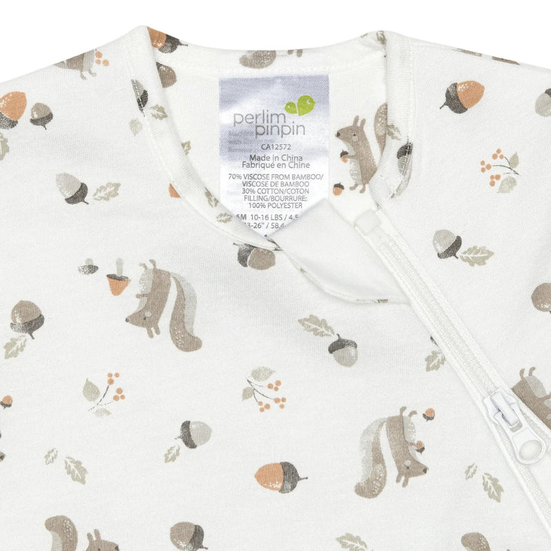 Sac de nuit nouveau-né en bambou - Écureuils (1 tog)