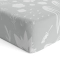 Drap contour pour lit de bébé percale - Lapin Gris — Kushies Baby