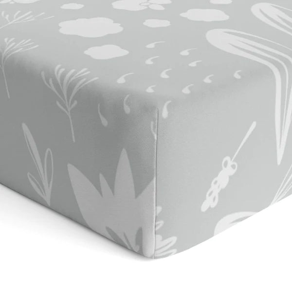 Drap contour pour lit de bébé percale - Lapin Gris