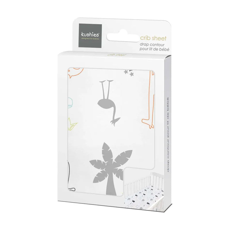 Drap contour pour lit de bébé percale - Jungle