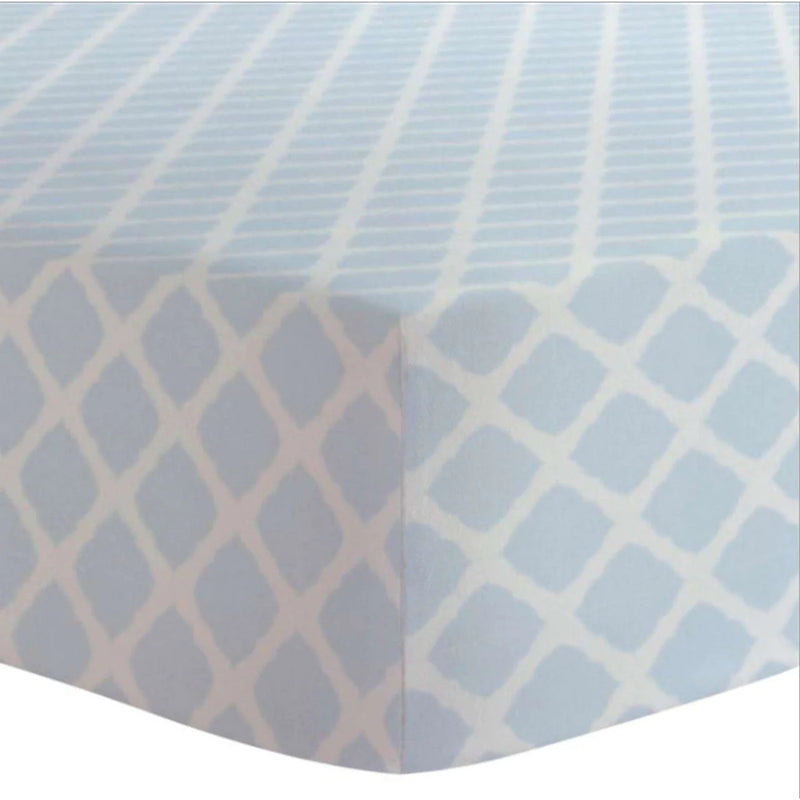 Drap contour pour lit de bébé - Lattice Bleu