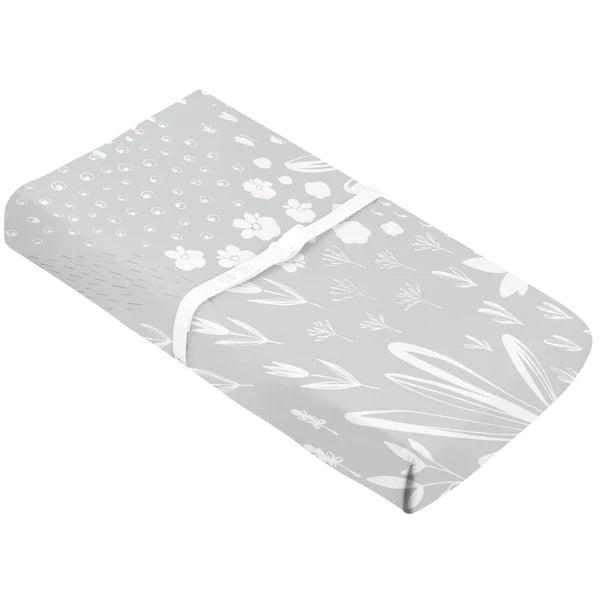 Housse pour matelas à langer percale avec ouverture pour sangles - Lapins Gris