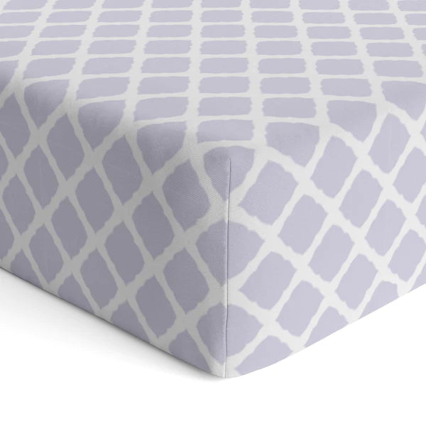 Drap contour pour lit de bébé - Lattice Lilas