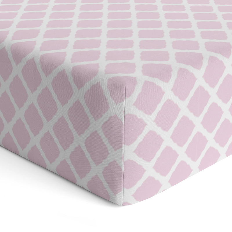 Drap contour pour lit de bébé - Lattice Rose