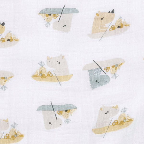 Couverture mousseline de coton - Rhinos