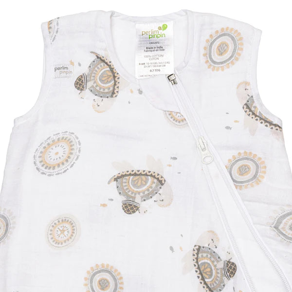 Sac de nuit en mousseline de coton - Tortues (0,7 tog)