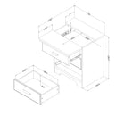 Table de nuit avec station de chargement Versa - Noir antique