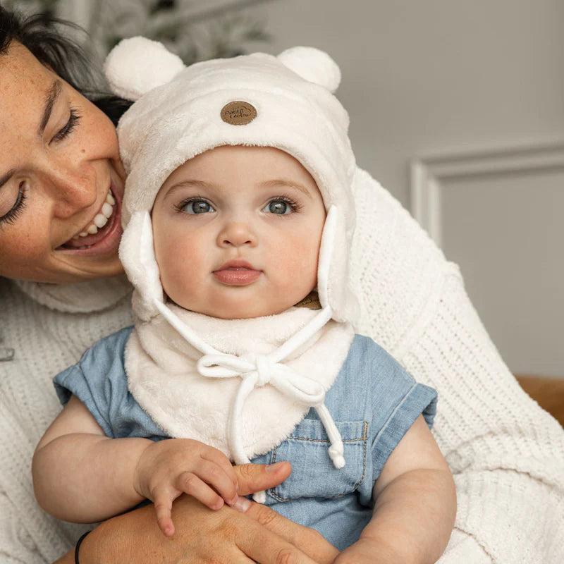 Tuque Ourson Minky - Crème