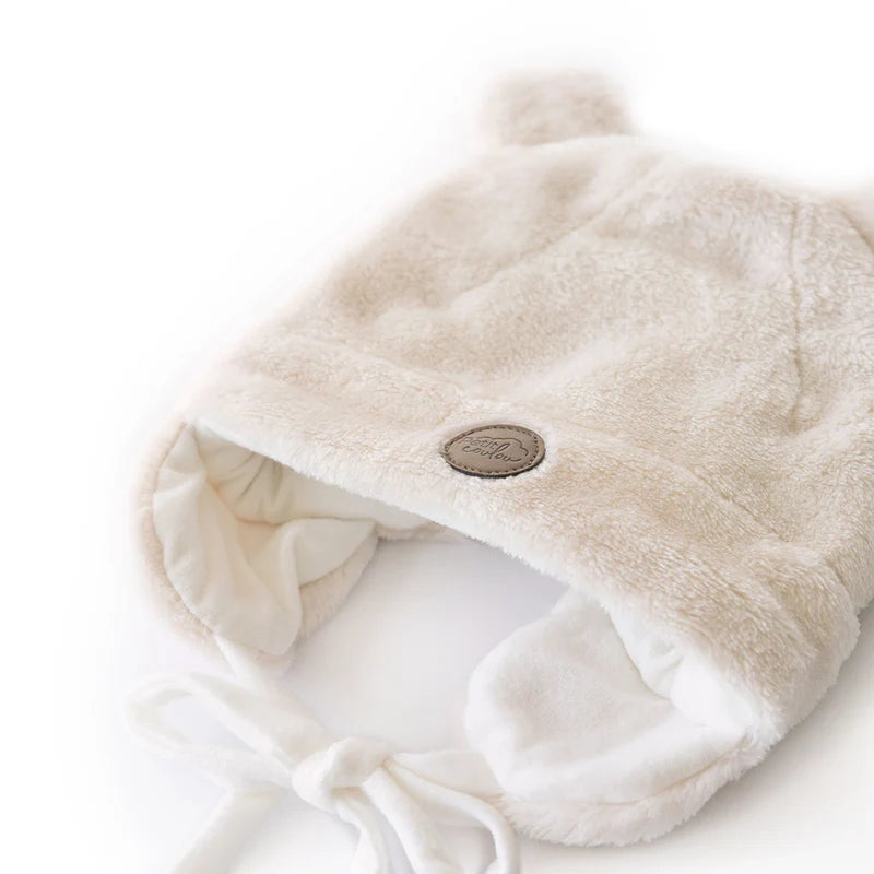 Tuque Ourson Minky - Crème