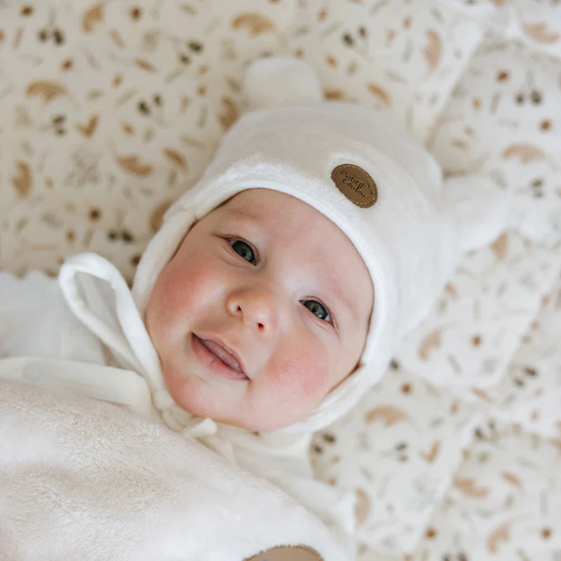 Tuque Ourson Minky - Crème