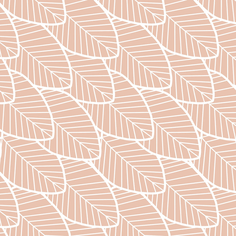Couverture mousseline de coton - Feuilles roses