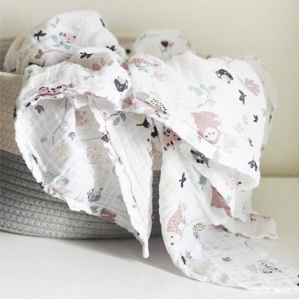 Couverture mousseline de coton - Jungle Lotus
