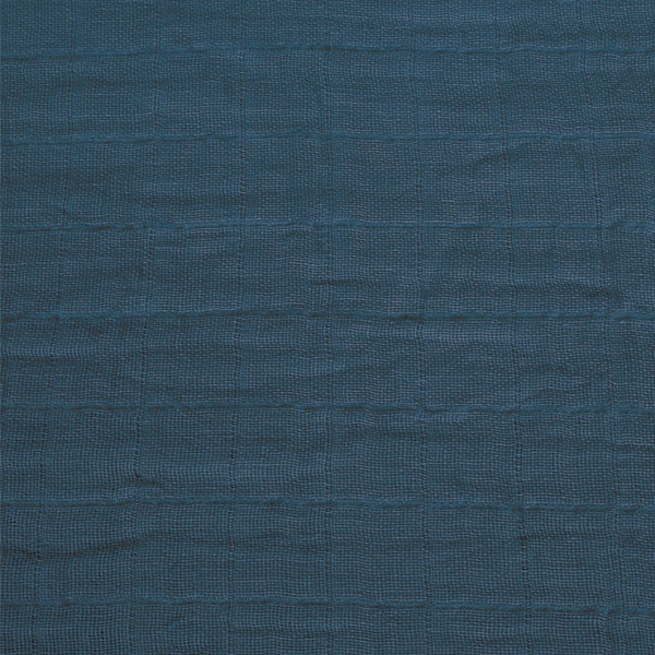 Couverture mousseline de coton - Bleu marin