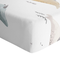 Drap contour pour lit de bébé percale - Baleines — Kushies Baby