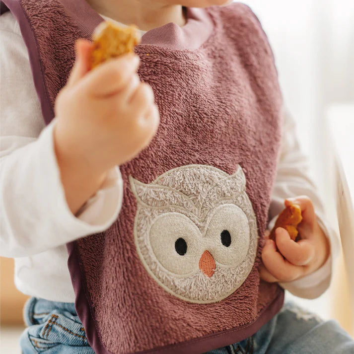 Ensemble de 2 bavoirs ratine - Hibou