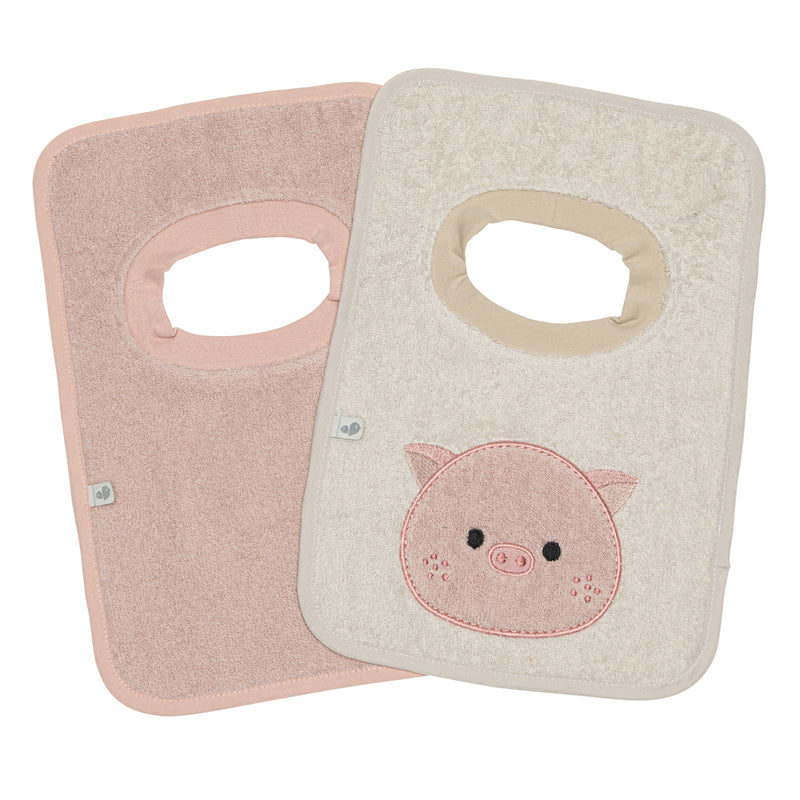 Ensemble de 2 bavoirs ratine - Cochon