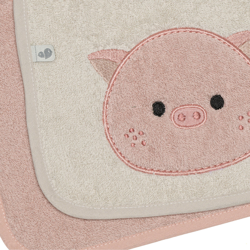 Ensemble de 2 bavoirs ratine - Cochon