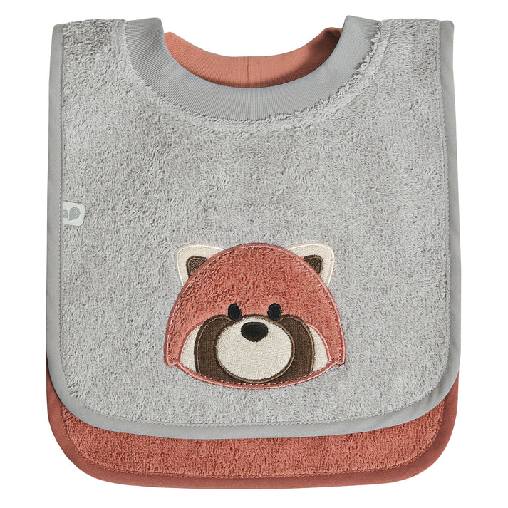 Ensemble de 2 bavoirs ratine - Panda Roux