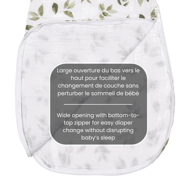Sac de nuit en mousseline de coton - Feuilles (0,7 tog)