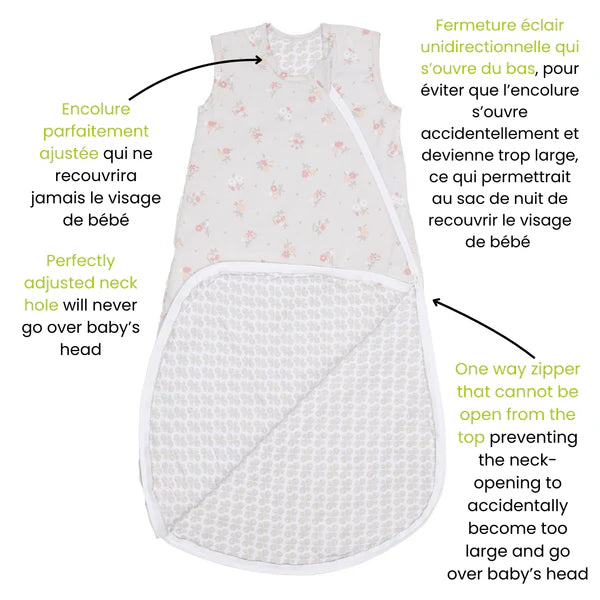 Sac de nuit en coton tissé - Fleurs (2 togs)