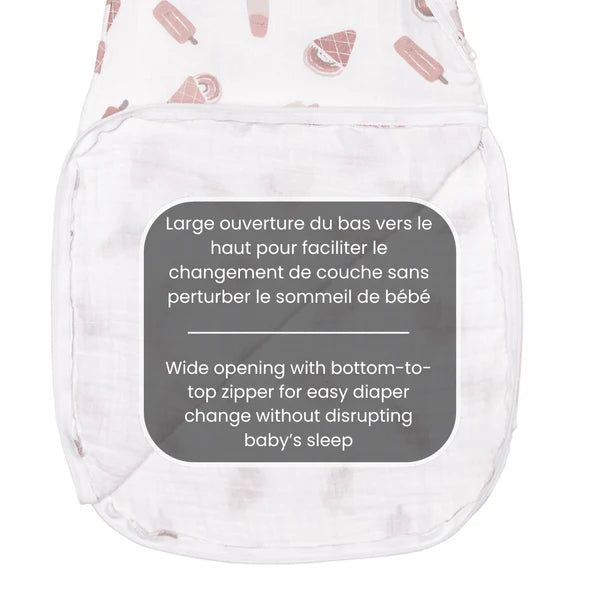 Sac de nuit en mousseline de coton - Crème glacée (0,7 tog)