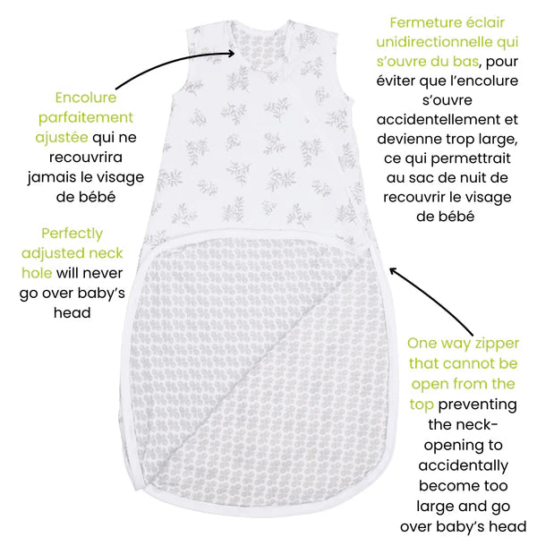 Sac de nuit en coton tissé - Feuilles (2 togs)
