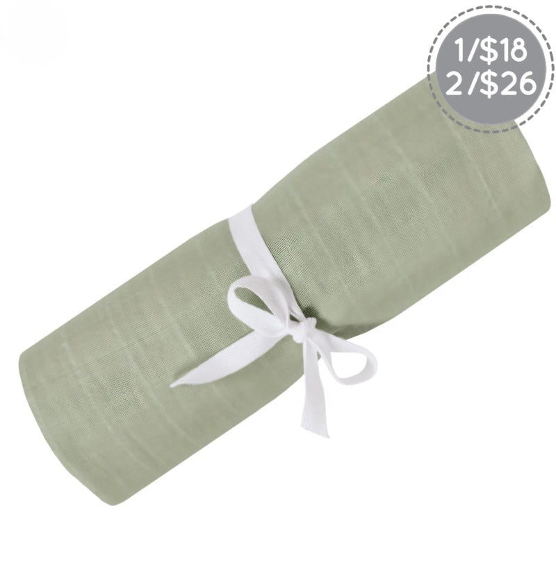 Couverture mousseline de coton - Kaki