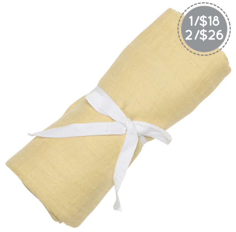 Couverture mousseline de coton - Citron
