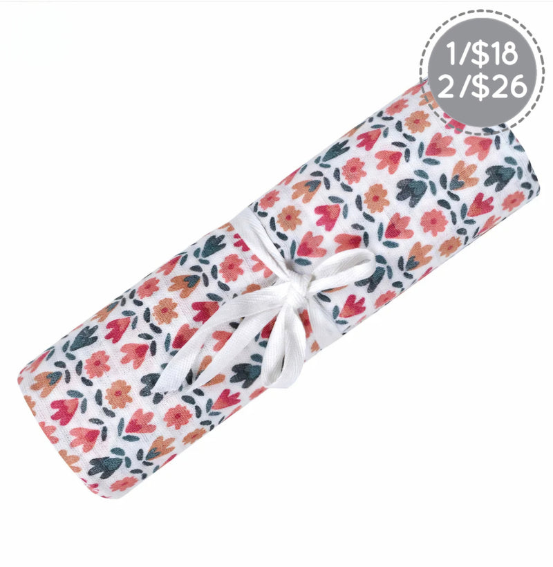 Couverture mousseline de coton - Floral
