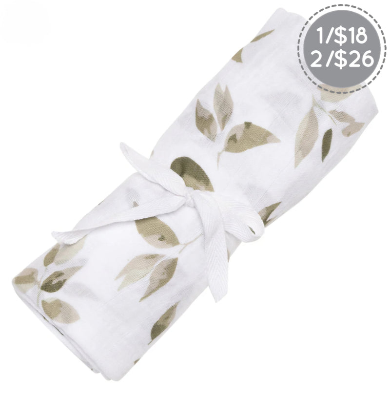 Couverture mousseline de coton - Feuilles