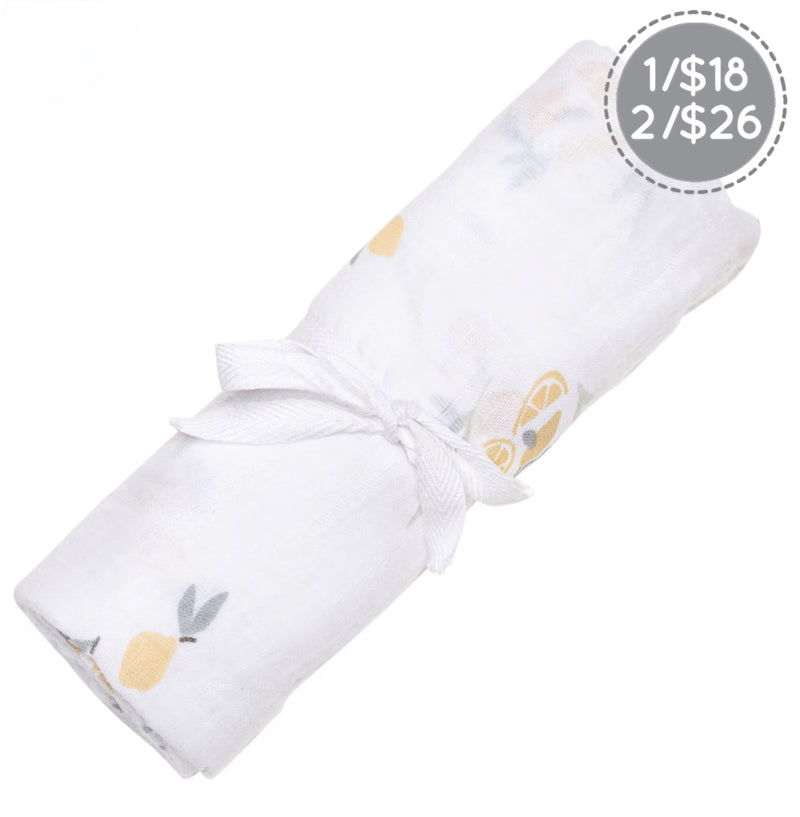 Couverture mousseline de coton - Citrons